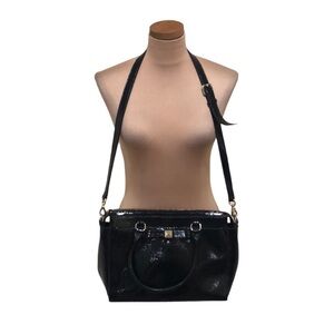 Kate Spade Beacon Large Purse Crossbody Bag Black Patent Leather